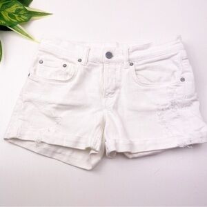 AllSaints Rip White Denim Shorts Distressed Jean Shorts Women’s Size 24